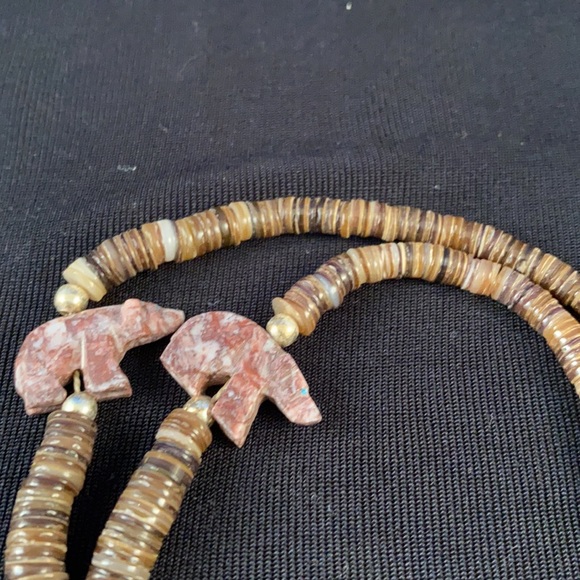 Santa Domingo bear necklace with  silver beads - Picture 6 of 7